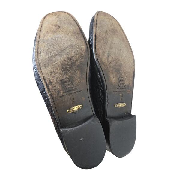 ZELLI Black Crocodile Horsebit Men’s Loafers Shoes Size 13 - Picture 6 of 8
